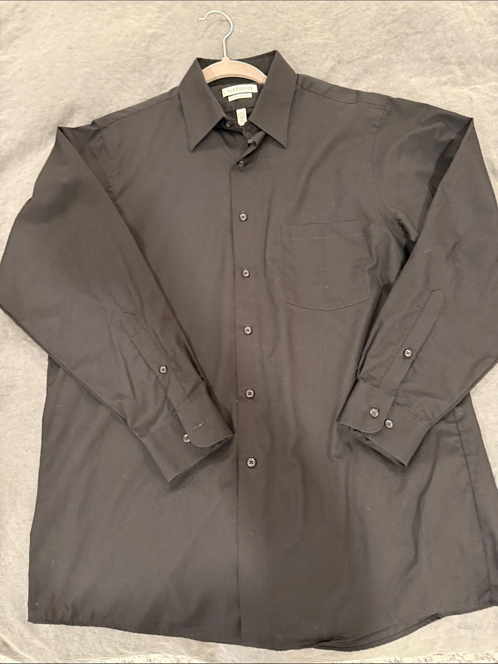 Van Heusen Black Long Sleeve Dress Shirt